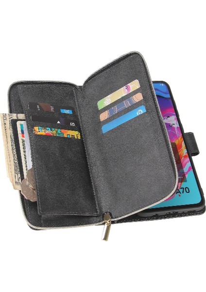 El Kayışı ile Samsung Galaxy A70 Için Kılıf Kapak Kapak Kart Tutucu Cüzdan (Yurt Dışından) fırsatları