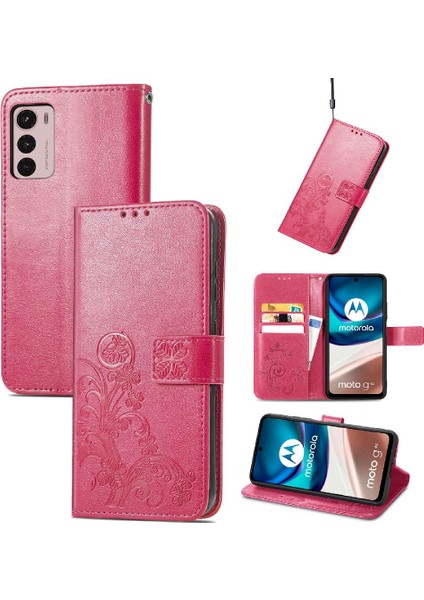 Motorola Moto G42 Dört Yapraklı Yonca Zarif Iş Deri Için Kılıf (Yurt Dışından)