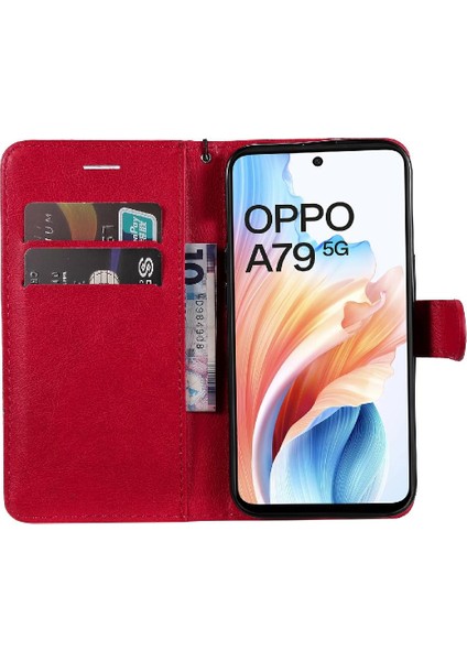 Kart Yuvası Iş ile Oppo A79 5g Yüksek Kaliteli Deri Için Flip Case (Yurt Dışından)