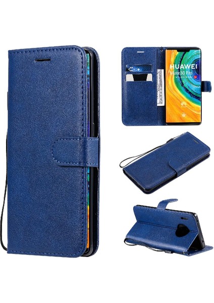 Huawei Mate 30 Pro Için Flip Case Klasik Düz Renk Yüksek Kaliteli Deri (Yurt Dışından)