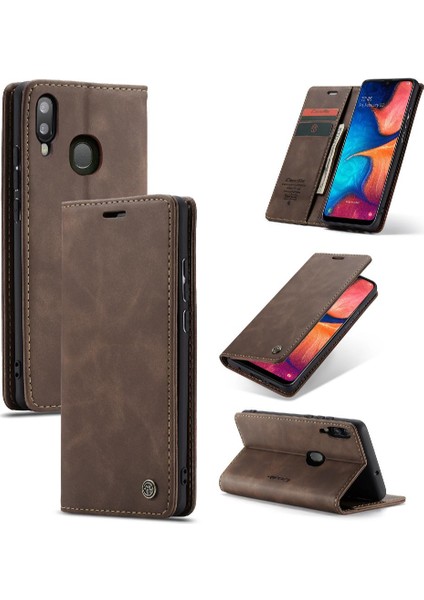 Samsung Galaxy A20 Için Flip CASE/A30/M10S Flip Folio Kitap Vintage Pu Kılıf (Yurt Dışından)