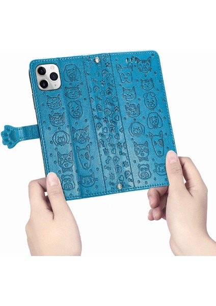 IPhone 11 Için Kılıf Pro Deri Kılıf Kısa Kayış Kapak Kapak Karikatür Hayvanlar (Yurt Dışından)