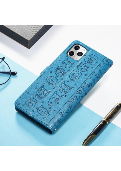 IPhone 11 Için Kılıf Pro Deri Kılıf Kısa Kayış Kapak Kapak Karikatür Hayvanlar (Yurt Dışından)