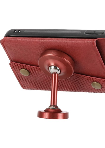 Iphone 14 Artı Kickstand Cüzdan Kılıf Buit Için Cüzdan Durumda Demir Kart (Yurt Dışından)