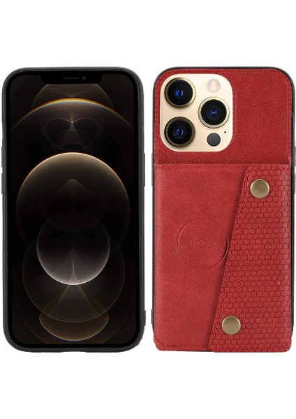Iphone 14 Artı Kickstand Cüzdan Kılıf Buit Için Cüzdan Durumda Demir Kart (Yurt Dışından)