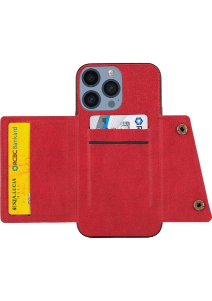 Iphone 14 Artı Kickstand Cüzdan Kılıf Buit Için Cüzdan Durumda Demir Kart (Yurt Dışından)