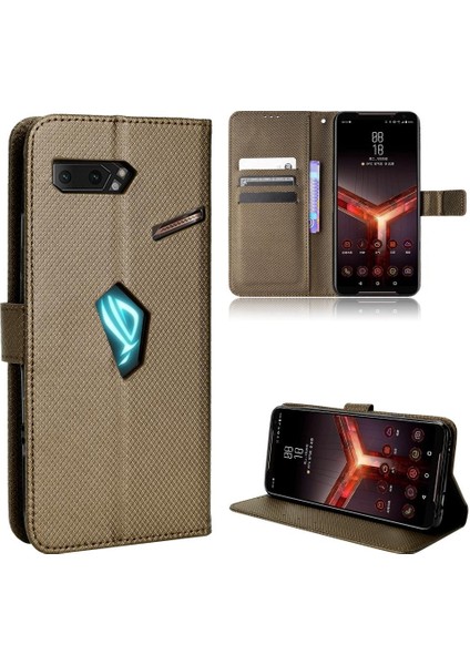 Asus Rog Telefon 2 Kart Tutucu Kapak Için Kılıf Kickstand Manyetik Cüzdan (Yurt Dışından)