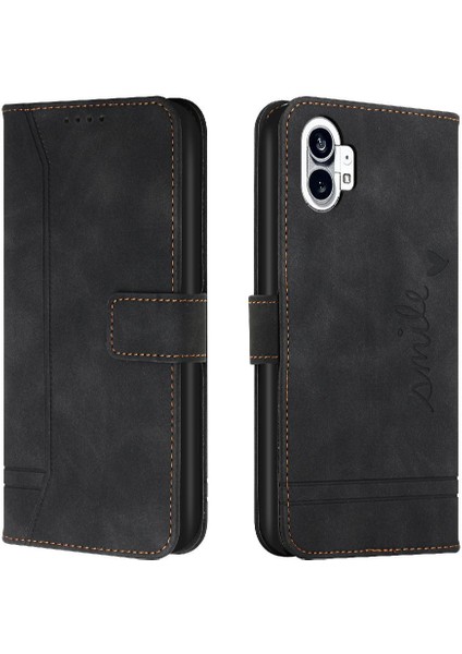 Nothing Telefon Kılıfı Telefon 1 Flip Folio Cüzdan Manyetik Kapatma Kartı Pu (Yurt Dışından)