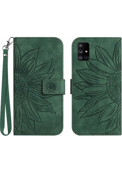 Kart Yuvaları Tutucu ile Samsung Galaxy A71 4g Için Kılıf Kısa Kayış Flip Pu (Yurt Dışından)
