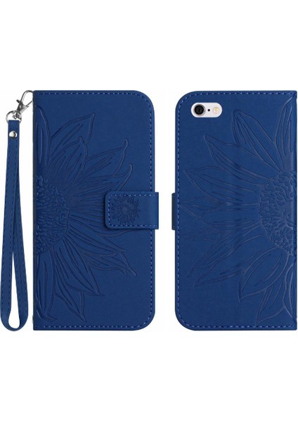 Iphone 6 Için Kılıf Artı/6s Artı Flip Cüzdan Telefon Kılıfı Kabartmalı Ayçiçeği (Yurt Dışından)
