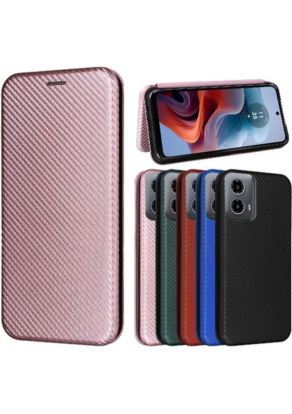 Motorola Moto G34 5g Için Kılıf Kart Tutucu Kickstand Manyetik Karbon (Yurt Dışından)