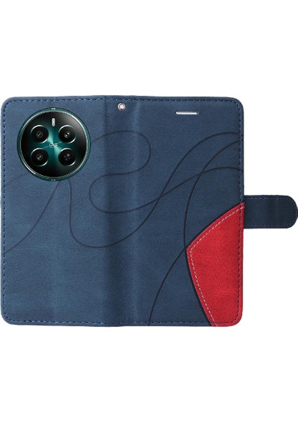 Kart Yuvası Standı ile Realme 12 Artı Için Flip Case Pu Deri Flip Folio (Yurt Dışından)