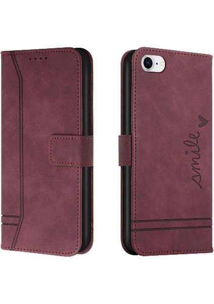 Iphone 7/8 Için Telefon Kılıfı Pu Deri Flip Folio Cüzdan Kart Yuvaları Kapak (Yurt Dışından)