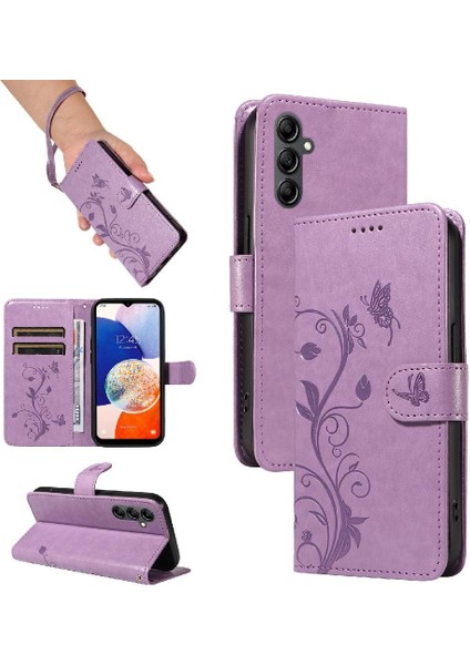 Samsung Galaxy A34 5g Için Kılıf ile El Kayışı Cüzdan Telefon Kılıfı Kabartmalı (Yurt Dışından)