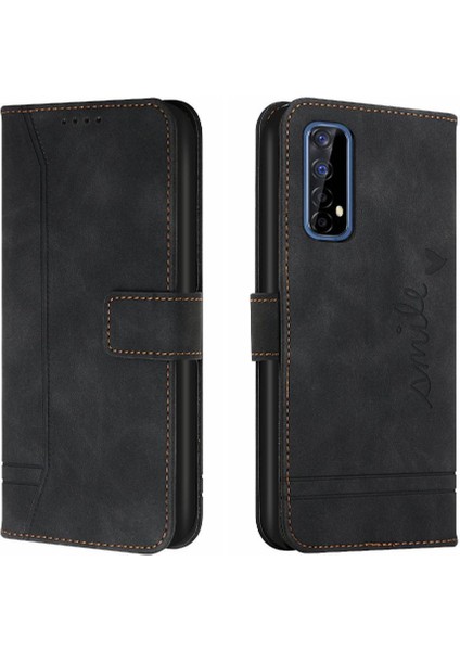 Realme 7 4g Manyetik Kapatma Flip Için Telefon Kılıfı Folio Cüzdan Kart Yuvaları (Yurt Dışından)