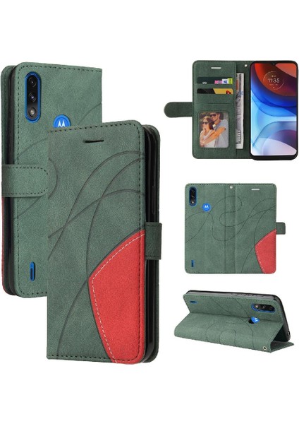 Motorola Moto E7 Güç Kickstand Koruyucu Kart Yuvası Standı ile Kılıf (Yurt Dışından)