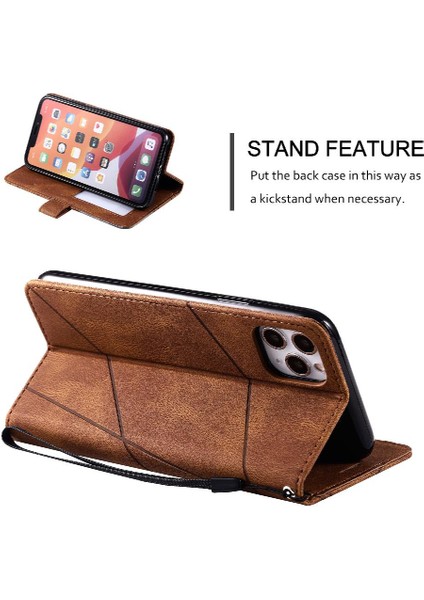 IPhone 11 Için Kılıf Pro Pu Deri Cüzdan Çevir Folyo Kart Tutucu Kickstand (Yurt Dışından)