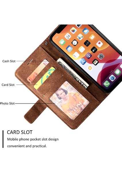 IPhone 11 Için Kılıf Pro Pu Deri Cüzdan Çevir Folyo Kart Tutucu Kickstand (Yurt Dışından)