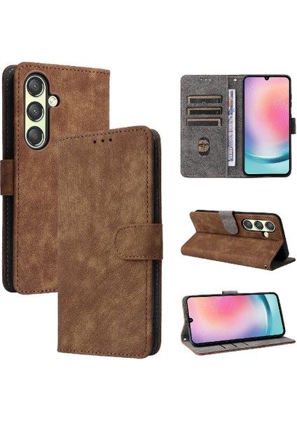 Samsung Galaxy S24 Pu Deri Kart Yuvaları Kapak Manyetik Kapatma (Yurt Dışından)