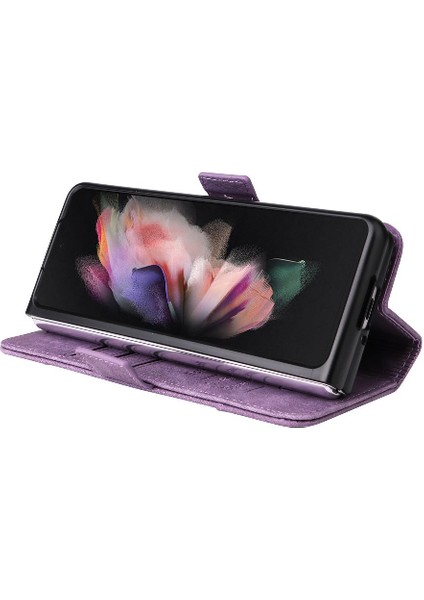 Samsung Galaxy Z Için Kılıf Fold 3 5g Kart Yuvaları Cüzdan Kapak Çevirin Tpu (Yurt Dışından)