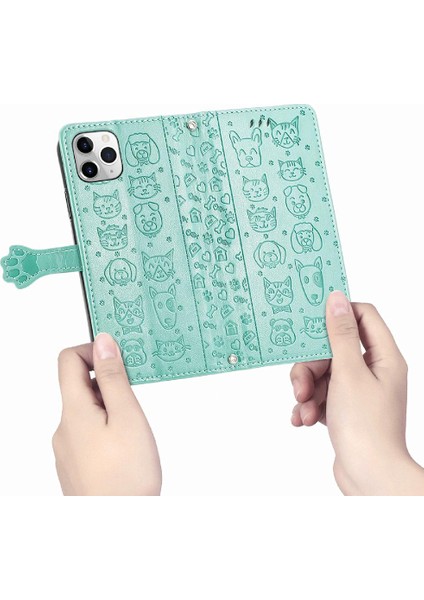 IPhone 11 Için Kılıf Pro Deri Kılıf Kısa Kayış Kapak Kapak Karikatür Hayvanlar (Yurt Dışından)