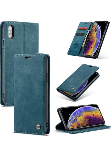 Iphone x Için Flip Case/xs Durumda Kart Yuvası Kickstand Manyetik Kapatma Pu (Yurt Dışından)