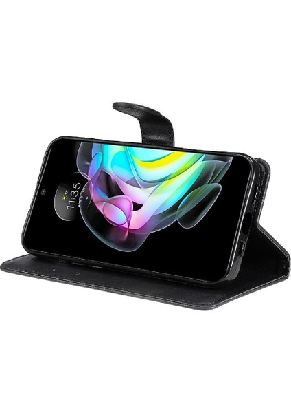 Gx Shop Motorola Kenar 20 Klasik Düz Renk Için Flip Case Kart Yuvası ile Yüksek (Yurt Dışından)