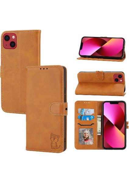Iphone 14 Için Cüzdan Durumda Artı Tüm Yuvarlak Koruma Kartı Tutucu Kabartmalı (Yurt Dışından)