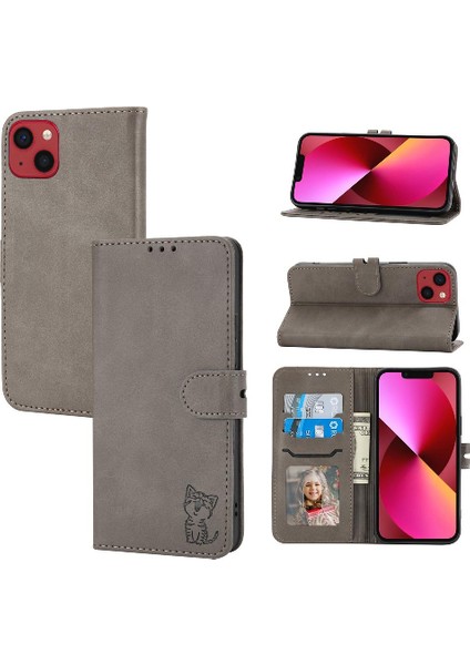 Iphone 14 Için Cüzdan Durumda Artı Tüm Yuvarlak Koruma Kartı Tutucu Kabartmalı (Yurt Dışından)