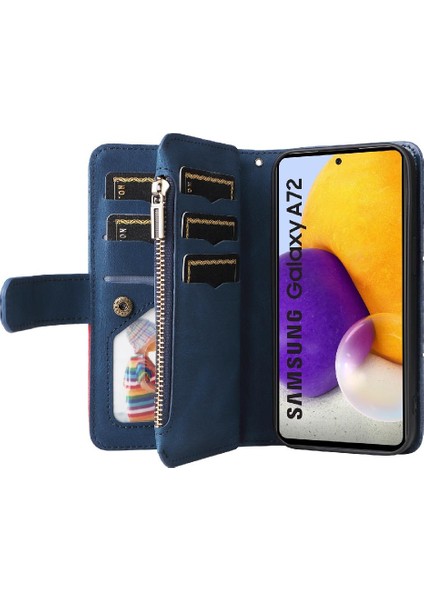 Kart Yuvası Standı Iki Renkli Dikiş ile Samsung Galaxy A72 Için Kılıf (Yurt Dışından) fırsatları