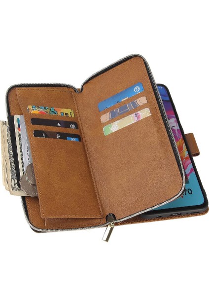 El Kayışı ile Samsung Galaxy A70 Için Kılıf Kapak Kapak Kart Tutucu Cüzdan (Yurt Dışından) modelleri