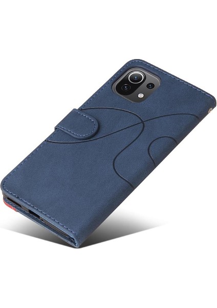 Xiaomi 11 Lite Için Iki Renkli Dikiş Kickstand Koruyucu Kart ile (Yurt Dışından) modelleri