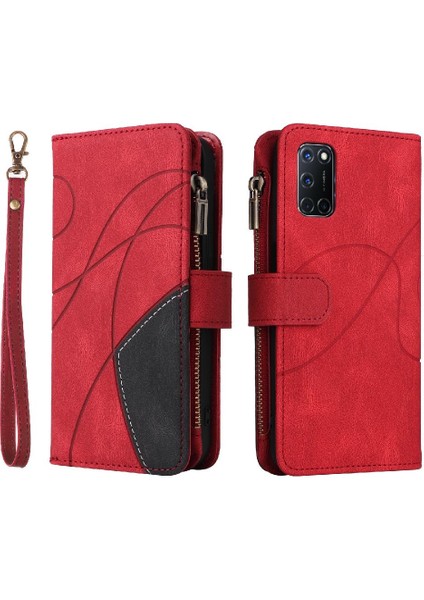 Oppo A92/A72/A52 Iki Renkli Dikiş Fermuar Cüzdan Tarzı Dokuz (Yurt Dışından) indirimleri