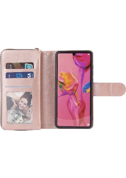 El Kayışı Flip ile 9 Kart Yuvaları ile Huawei P30 Cüzdan Kılıf Için Kılıf (Yurt Dışından) indirimleri
