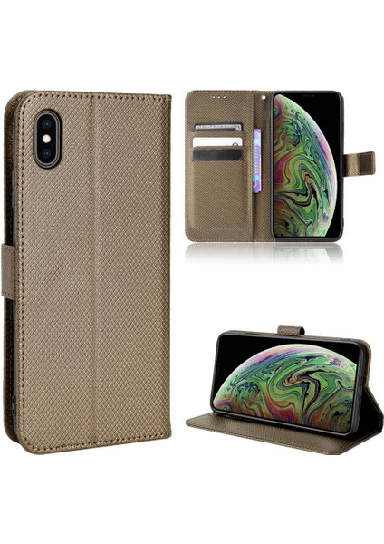 IPhone Xs Max Kapak Kickstand Manyetik Cüzdan Kart Tutucu (Yurt Dışından)