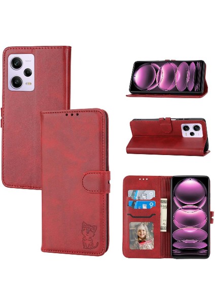 Cüzdan Durumda Xiaomi Redmi Için Not 12 Pro Artı Kart Tutucu Tüm Yuvarlak (Yurt Dışından)