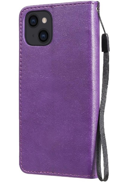 Kart Yuvası Iş Cüzdan ile iphone 14 Klasik Düz Renk Için Flip Case (Yurt Dışından) indirimleri