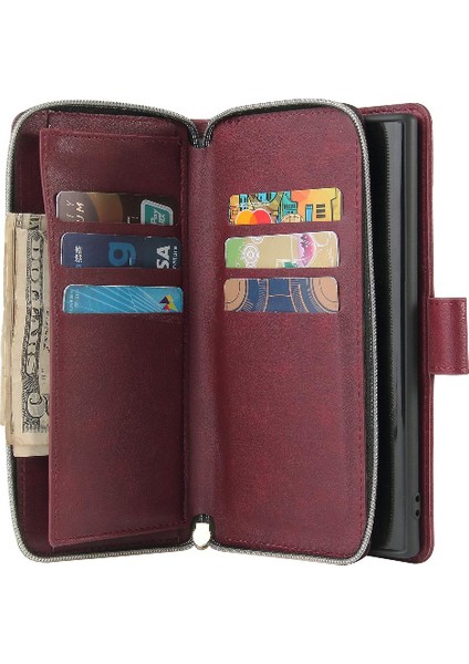 Samsung Galaxy Not 10 Flip Kapak Için Kılıf Fermuarlı Cebi El Kayışı ile 9 (Yurt Dışından) fiyatları