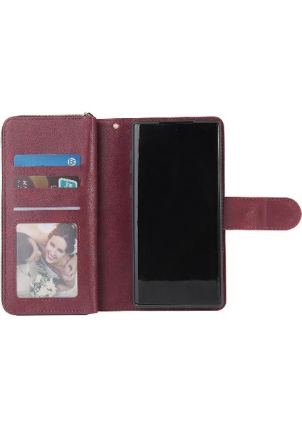 Samsung Galaxy Not 10 Flip Kapak Için Kılıf Fermuarlı Cebi El Kayışı ile 9 (Yurt Dışından) modelleri