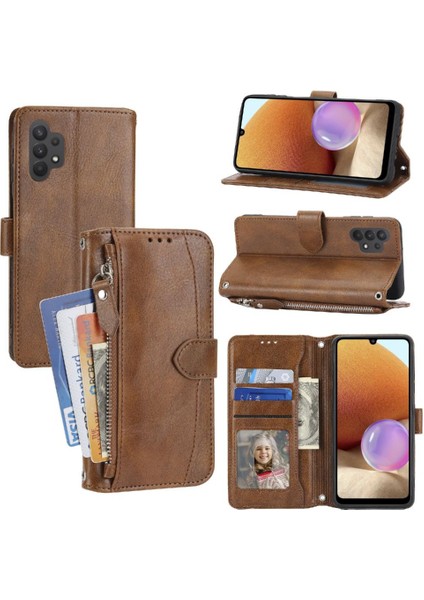Samsung Galaxy A32 4g Pu Deri Manyetik Kapatma Kickstand Için Flip Case (Yurt Dışından)