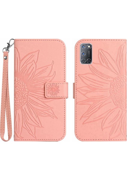 Oppo A92/A72/A52 Kart Yuvaları Tutucu Kısa Kayış Kabartmalı Pu (Yurt Dışından)