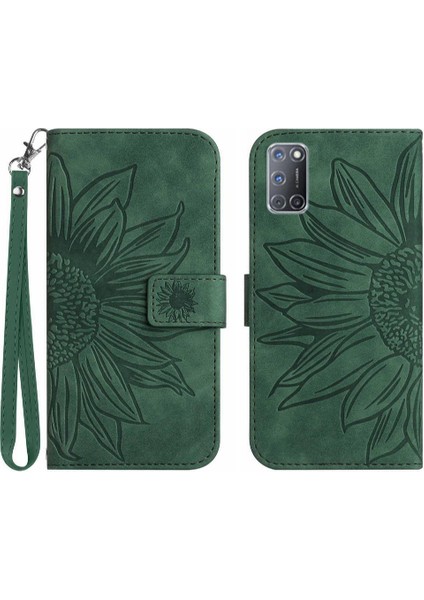 Oppo A92/A72/A52 Kart Yuvaları Tutucu Kısa Kayış Kabartmalı Pu (Yurt Dışından)