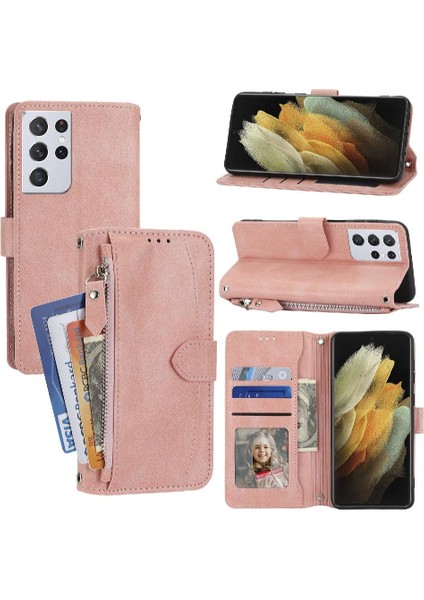 Samsung Galaxy S21 Ultra 5g Için Flip Case Kart Tutucu Pu Deri Kickstand (Yurt Dışından)