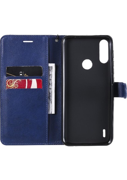 Motorola Moto E7 Güç Iş Cüzdan Telefon Kılıfı Için Kart ile Flip Case (Yurt Dışından)