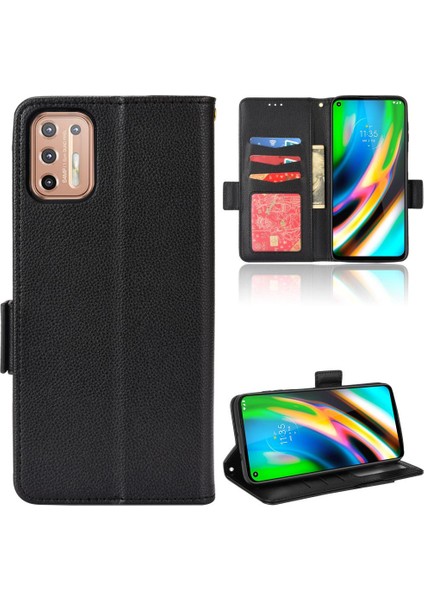 Motorola Moto G9 Artı Manyetik Yan Toka Kart Yuvaları Tutucu Pu (Yurt Dışından)