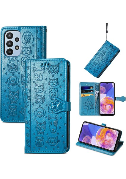 Samsung Galaxy A23 Kılıf Için Kılıf Kısa Kayış Karikatür Hayvanlar Flip (Yurt Dışından) fiyatları