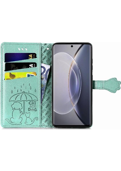 Vivo X90 Pro Darbeye Deri Kılıf Için Kılıf Kısa Kayış Karikatür Hayvanlar (Yurt Dışından) modelleri