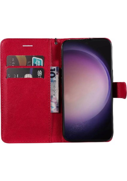 Kart Yuvası Klasik Düz Renk ile Samsung Galaxy S24 Ultra Için Flip Case (Yurt Dışından) fırsatları