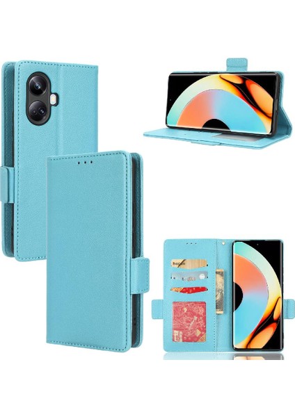 Realme 10 Pro Artı Kart Yuvaları Için Kılıf Tutucu Cüzdan Manyetik Yan Toka (Yurt Dışından)