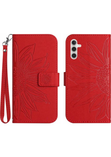 Kart Yuvaları Tutucu ile Samsung Galaxy A13 5g Kabartmalı Ayçiçeği Için Kılıf (Yurt Dışından)